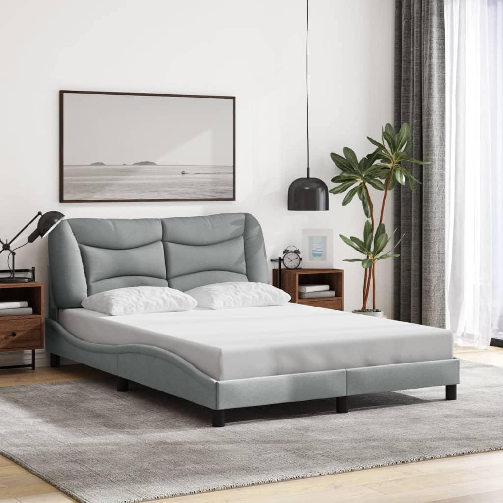 vidaXL Cadre de lit sans matelas gris clair 120x200 cm tissu