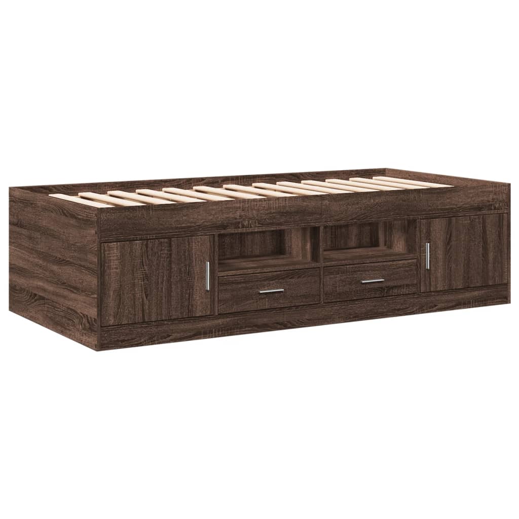 vidaXL Lit de jour avec tiroirs sans matelas chêne marron 90x190 cm