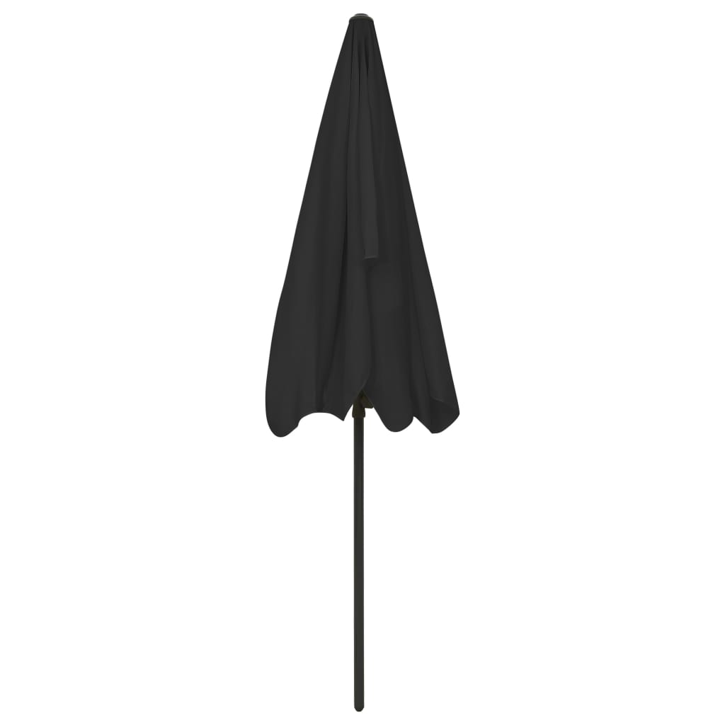 vidaXL Parasol de plage noir 200x125 cm
