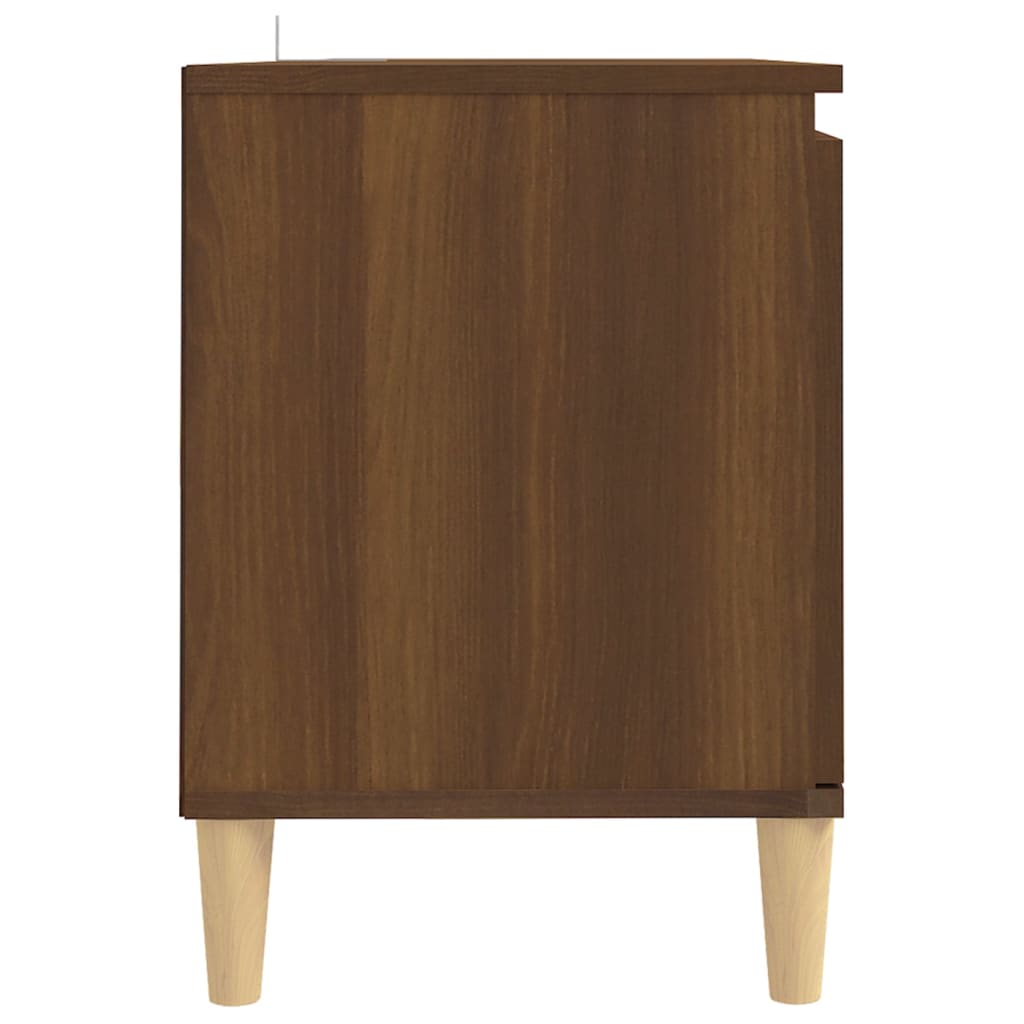 vidaXL Meuble TV avec pieds en bois massif Chêne marron 103,5x35x50 cm