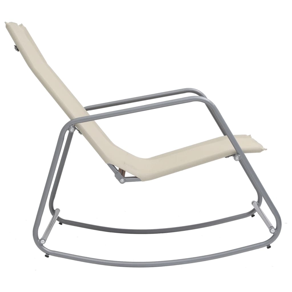 vidaXL Chaise à bascule de jardin Crème 95x54x85 cm Textilène