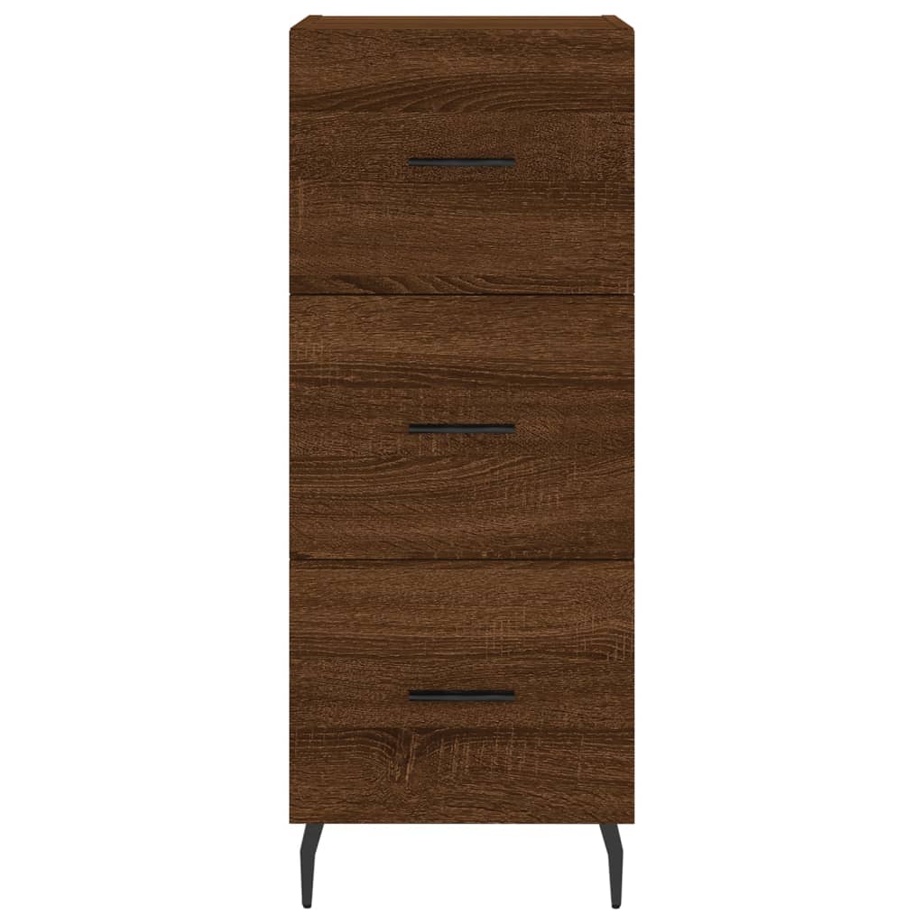 vidaXL Buffet haut Chêne marron 34,5x34x180 cm Bois d'ingénierie