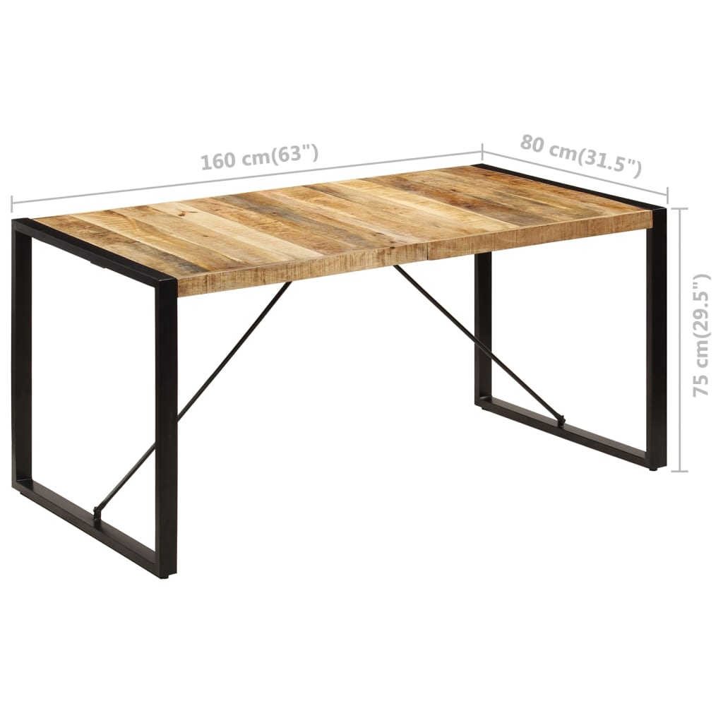 vidaXL Table à manger 160x80x75 cm bois de manguier massif