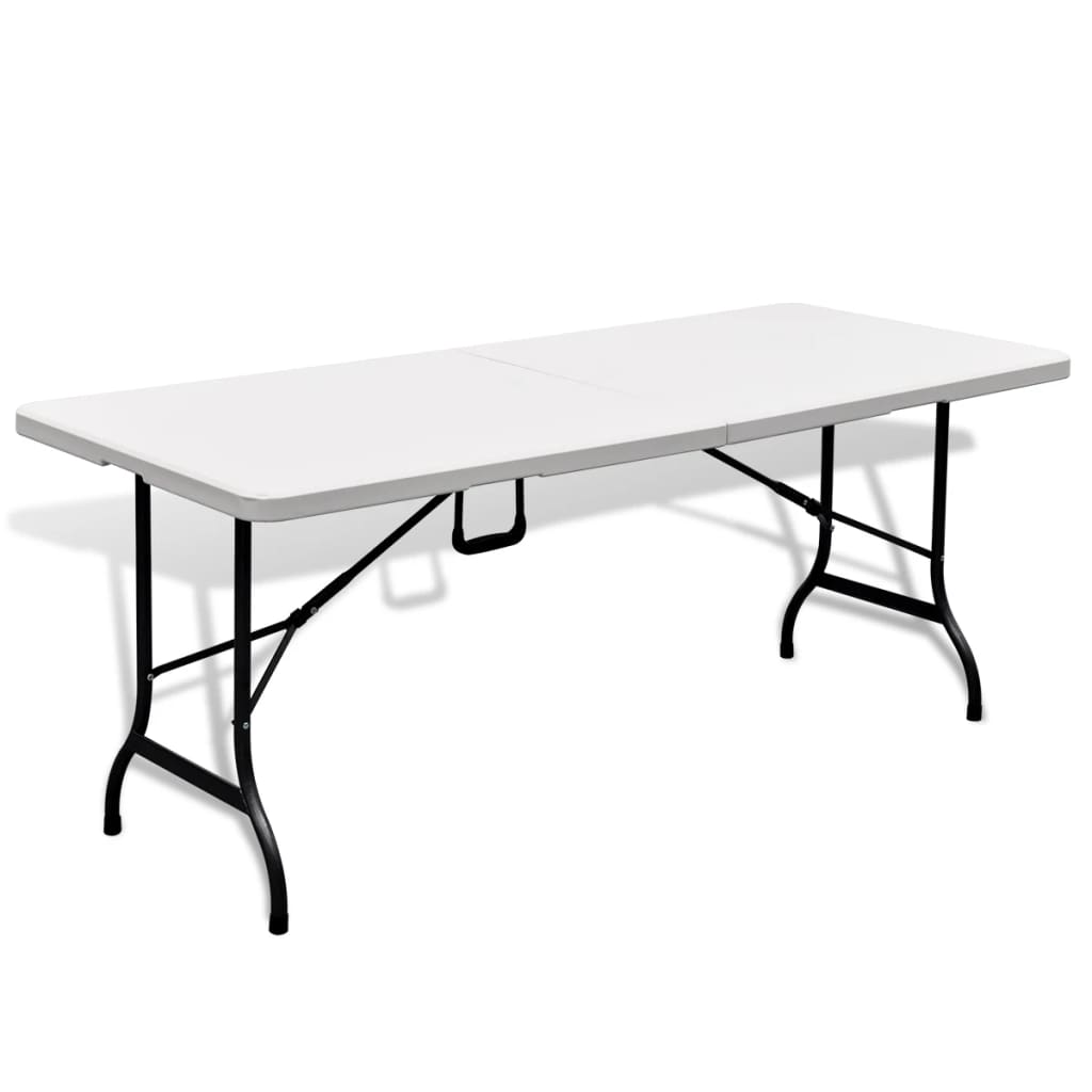 vidaXL Table pliable de jardin Blanc 180x75x74 cm PEHD