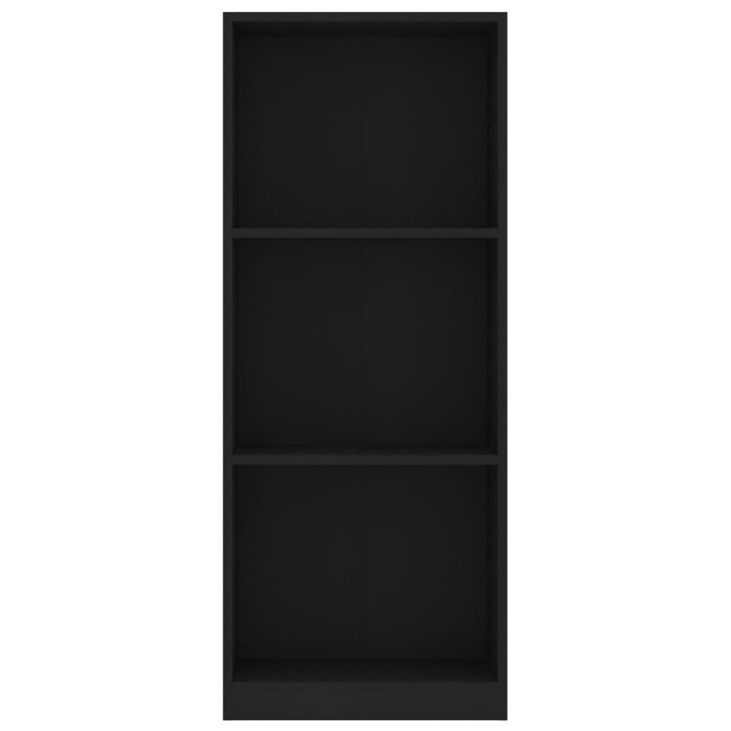 vidaXL Bibliothèque à 3 niveaux Noir 40x24x108 cm Aggloméré