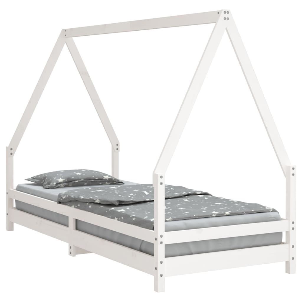 vidaXL Cadre de lit pour enfants blanc 80x200 cm bois de pin massif