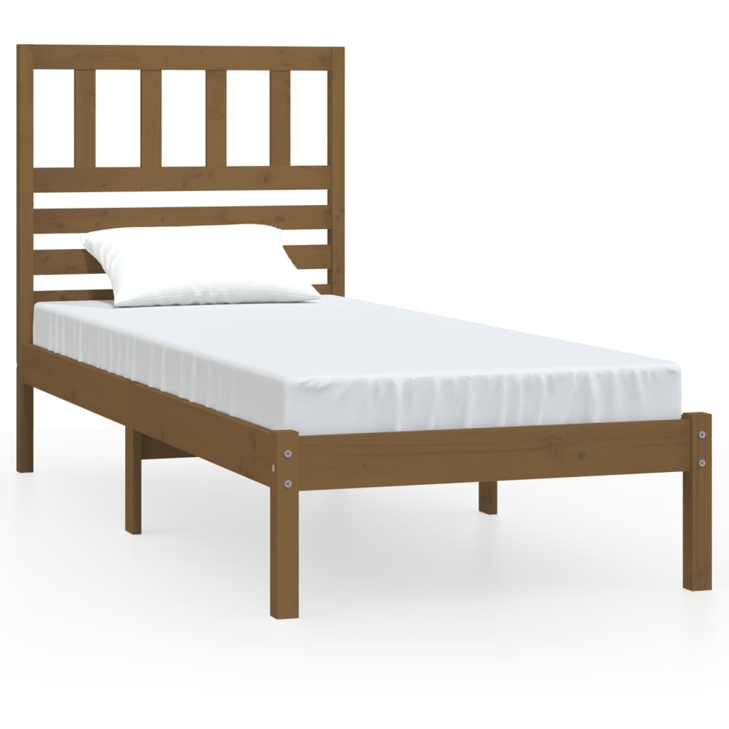 vidaXL Cadre de lit sans matelas marron miel pin massif 100x200 cm