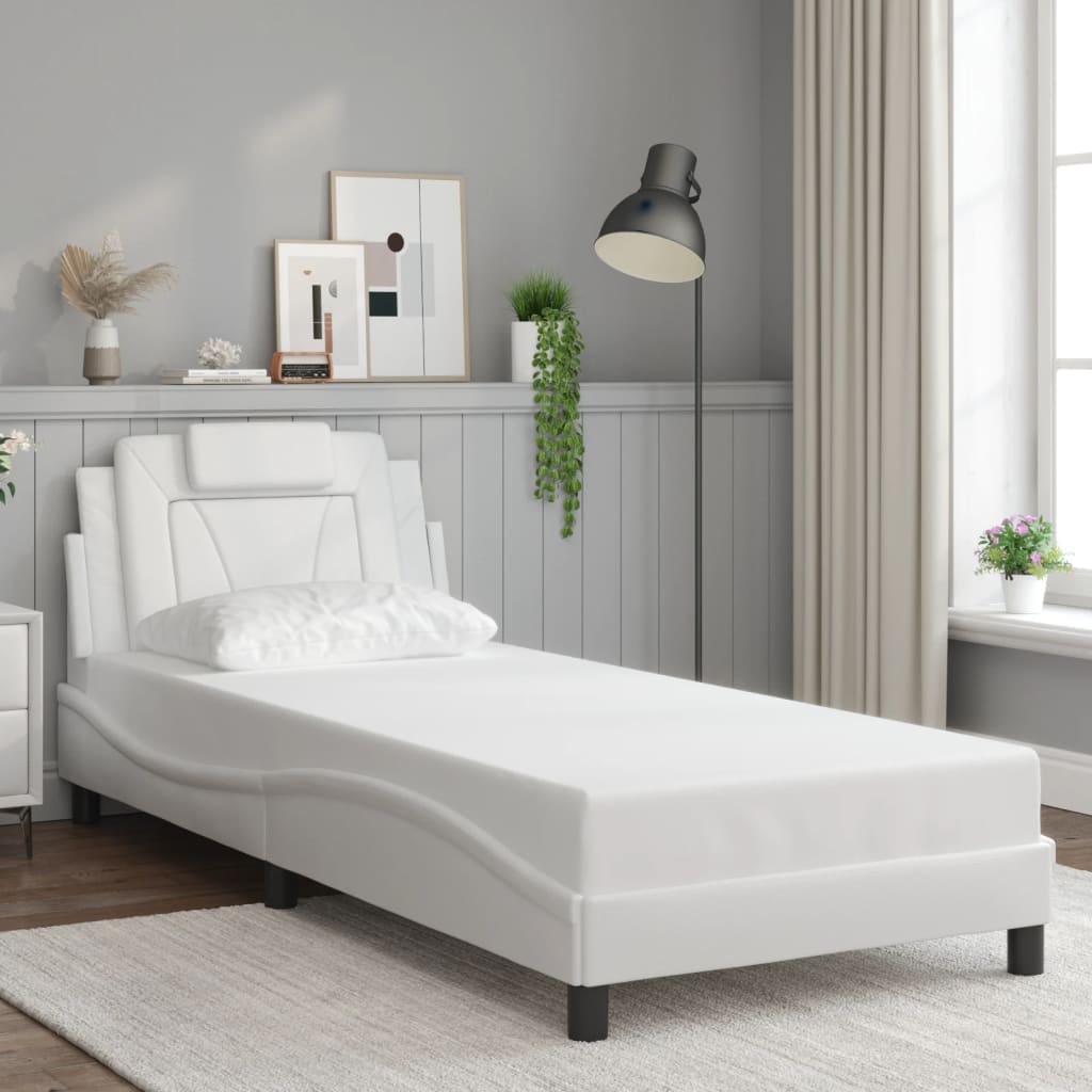 vidaXL Cadre de lit sans matelas blanc 90x190 cm similicuir