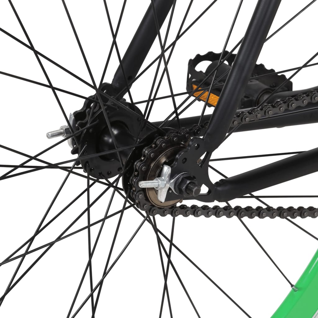 vidaXL Vélo à pignon fixe noir et vert 700c 55 cm