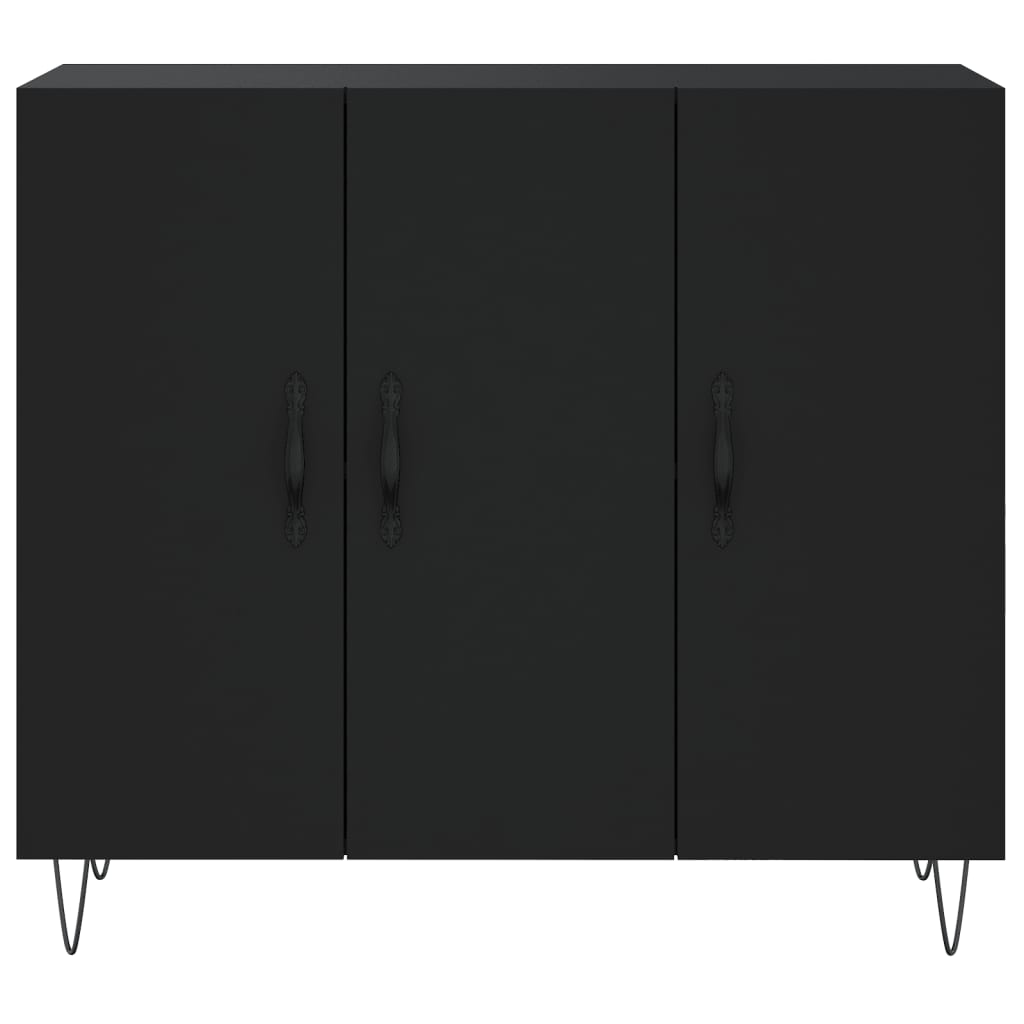 vidaXL Buffet noir 90x34x80 cm bois d'ingénierie