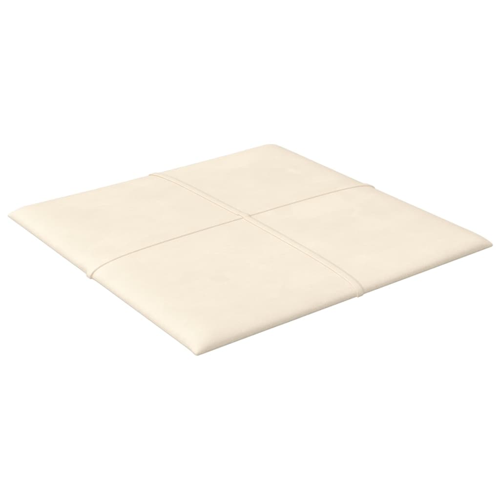 vidaXL Panneaux muraux 12 pcs Crème 30x30 cm Velours 1,08 m²