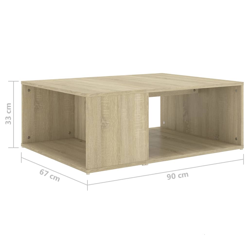 vidaXL Table basse chêne sonoma 90x67x33 cm bois d'ingénierie
