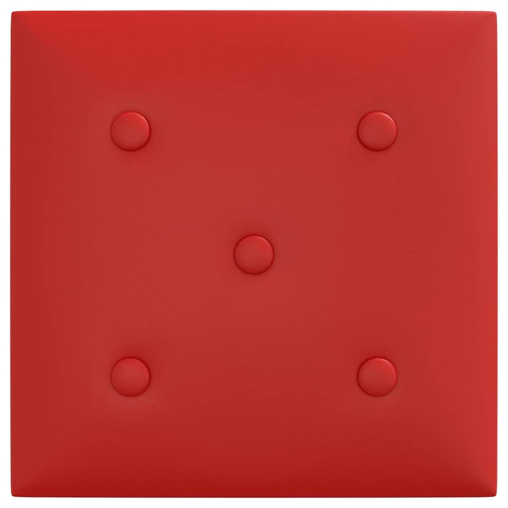 vidaXL Panneaux muraux 12pcs Rouge bordeaux 30x30cm Similicuir 1,08 m²