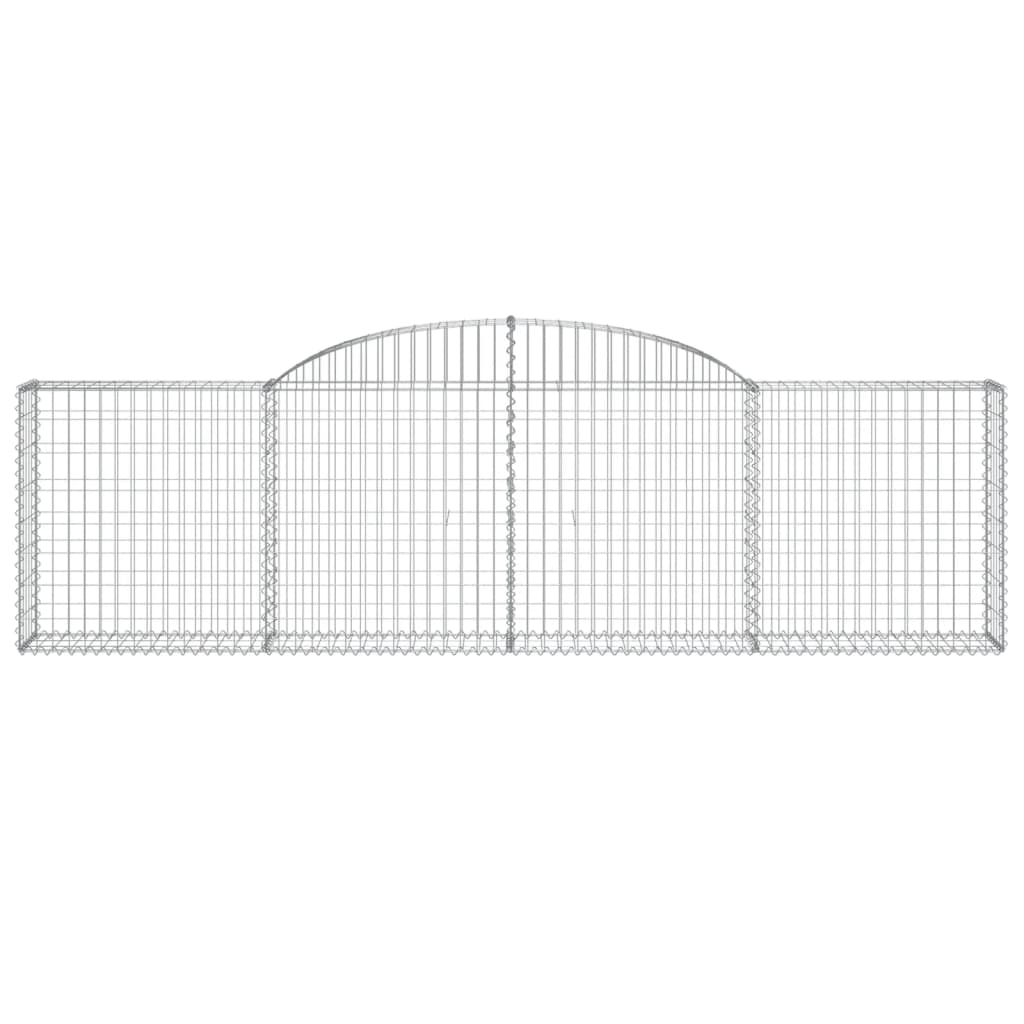 vidaXL Paniers à gabions arqués 17 pcs 300x30x80/100 cm fer galvanisé