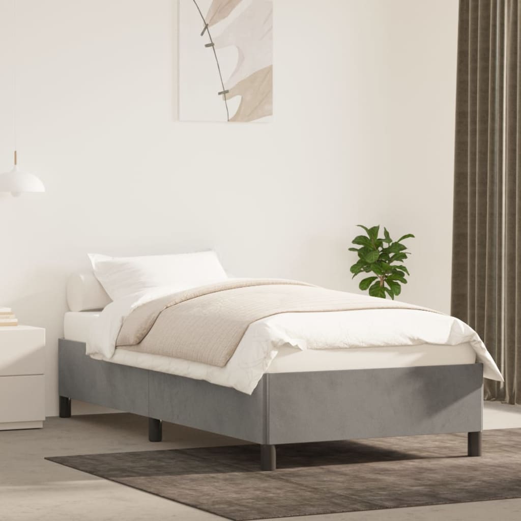 vidaXL Cadre de lit sans matelas gris clair 90x200 cm velours