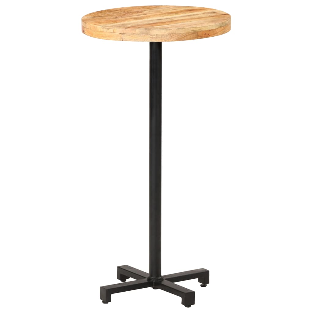 vidaXL Table de bar Ronde Ø60x110 cm Bois de manguier brut