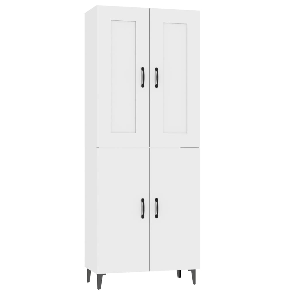 vidaXL Buffet haut Blanc brillant 70x34x180 cm Bois d'ingénierie