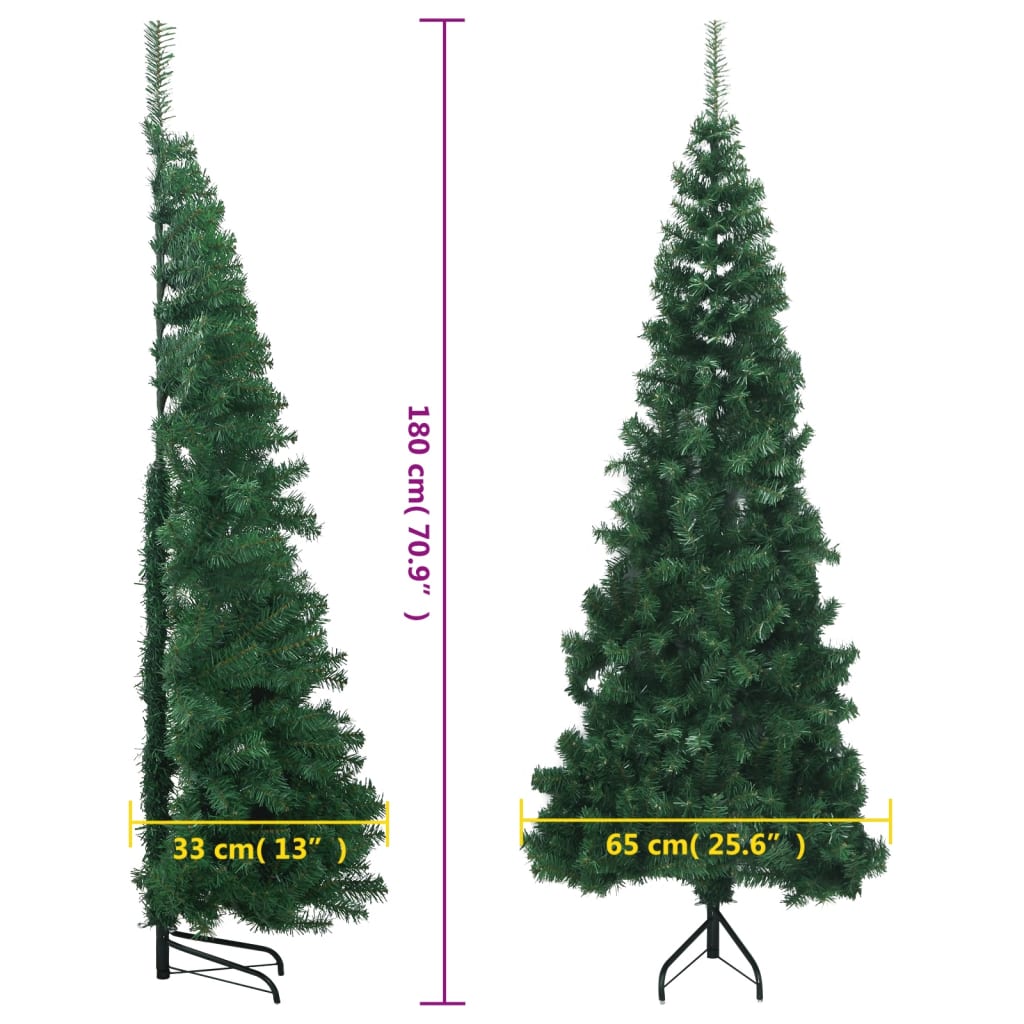 vidaXL Sapin de Noël artificiel d'angle Vert 180 cm PVC