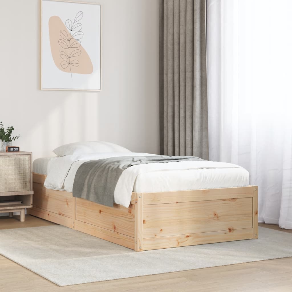 vidaXL Cadre de lit sans matelas 75x190 cm bois de pin massif