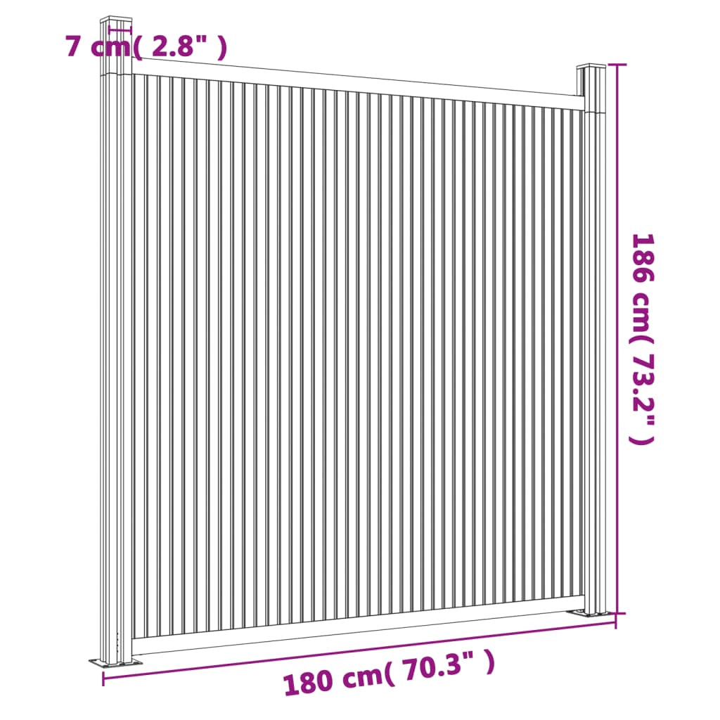 vidaXL Panneau de clôture marron 180x186 cm WPC