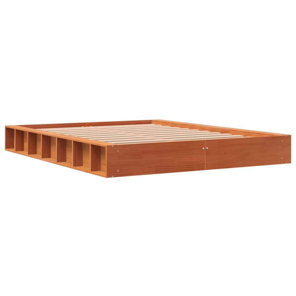 vidaXL Cadre de lit sans matelas cire marron 140x200cm bois pin massif