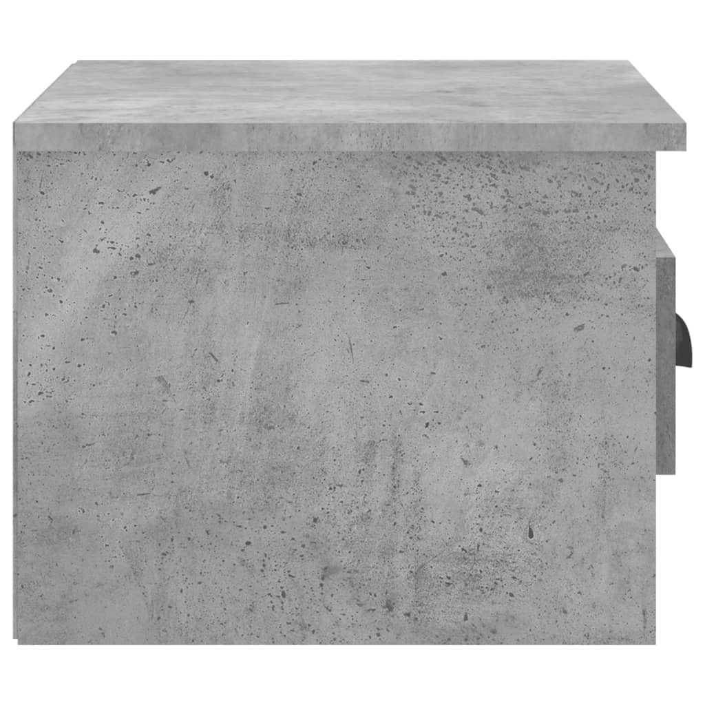 vidaXL Table de chevet murale gris béton 50x36x40 cm