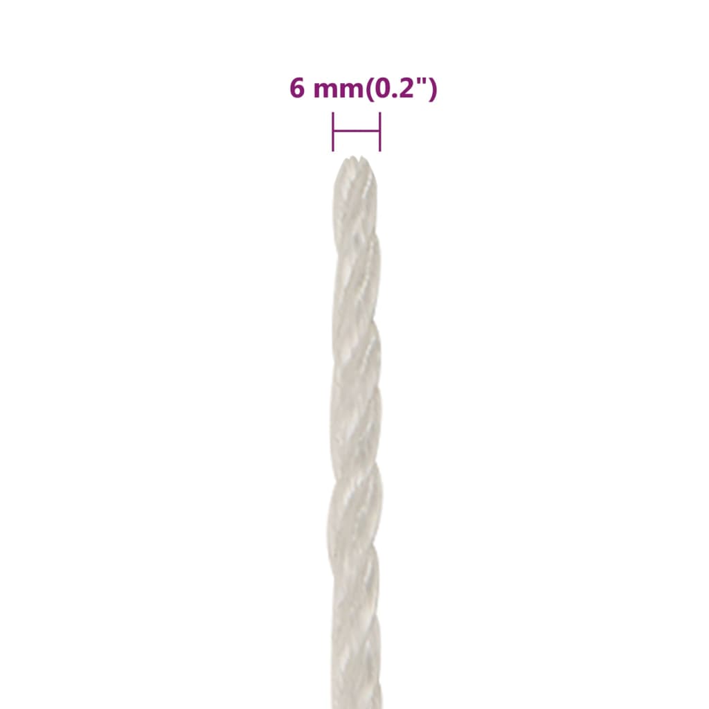 vidaXL Corde de travail Blanc 6 mm 50 m polypropylène