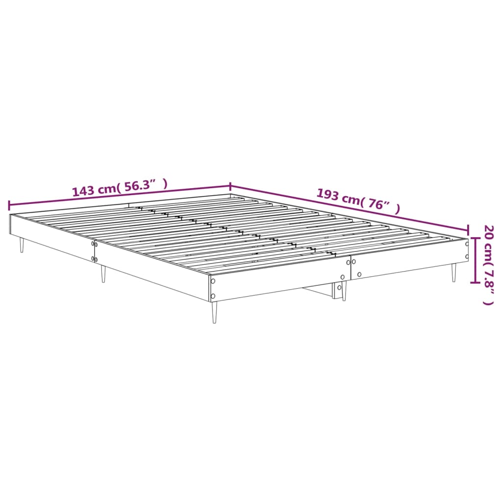 vidaXL Cadre de lit sans matelas chêne marron 140x190 cm