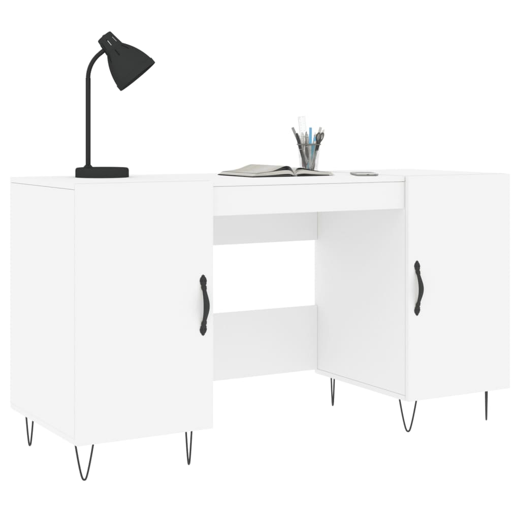 vidaXL Bureau blanc 140x50x75 cm bois d'ingénierie