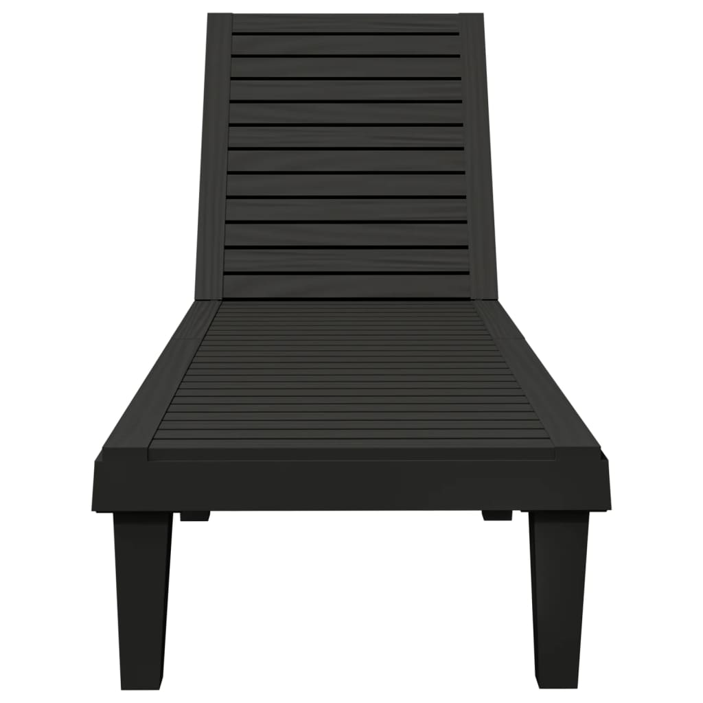 vidaXL Chaises longues lot de 2 noir 155x58x83 cm polypropylène