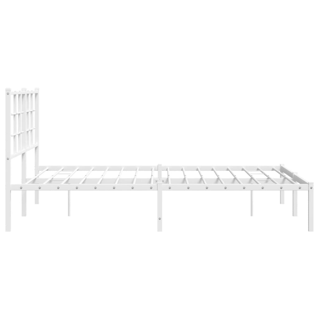 vidaXL Cadre de lit métal sans matelas et tête de lit blanc 140x200 cm