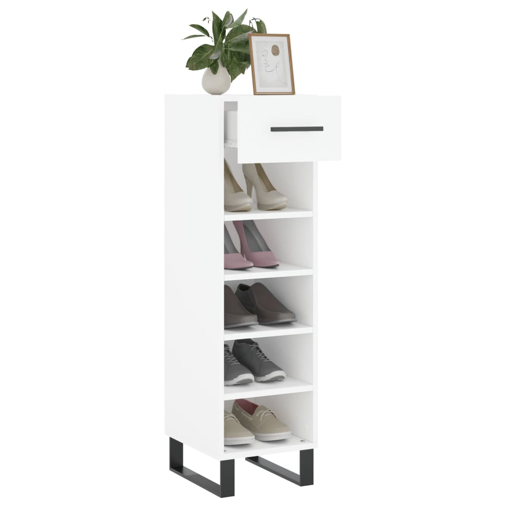 vidaXL Armoire à chaussures blanc 30x35x105 cm bois d'ingénierie