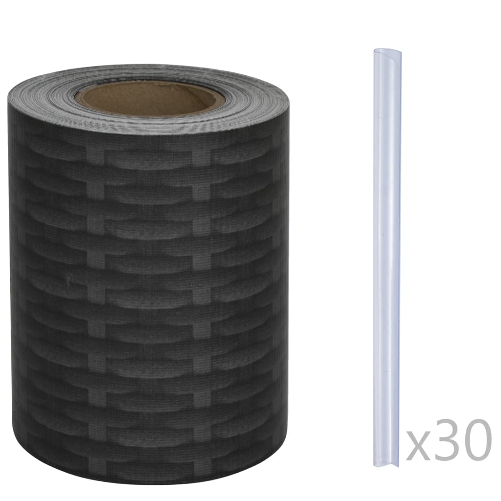 vidaXL Rouleau de bande de clôture PVC 70x0,19 m Rotin