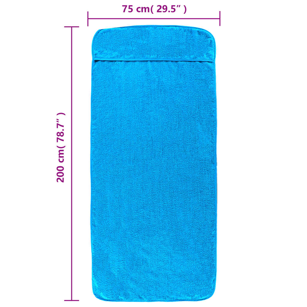 vidaXL Serviettes de plage 2 pcs turquoise 75x200 cm tissu 400 GSM
