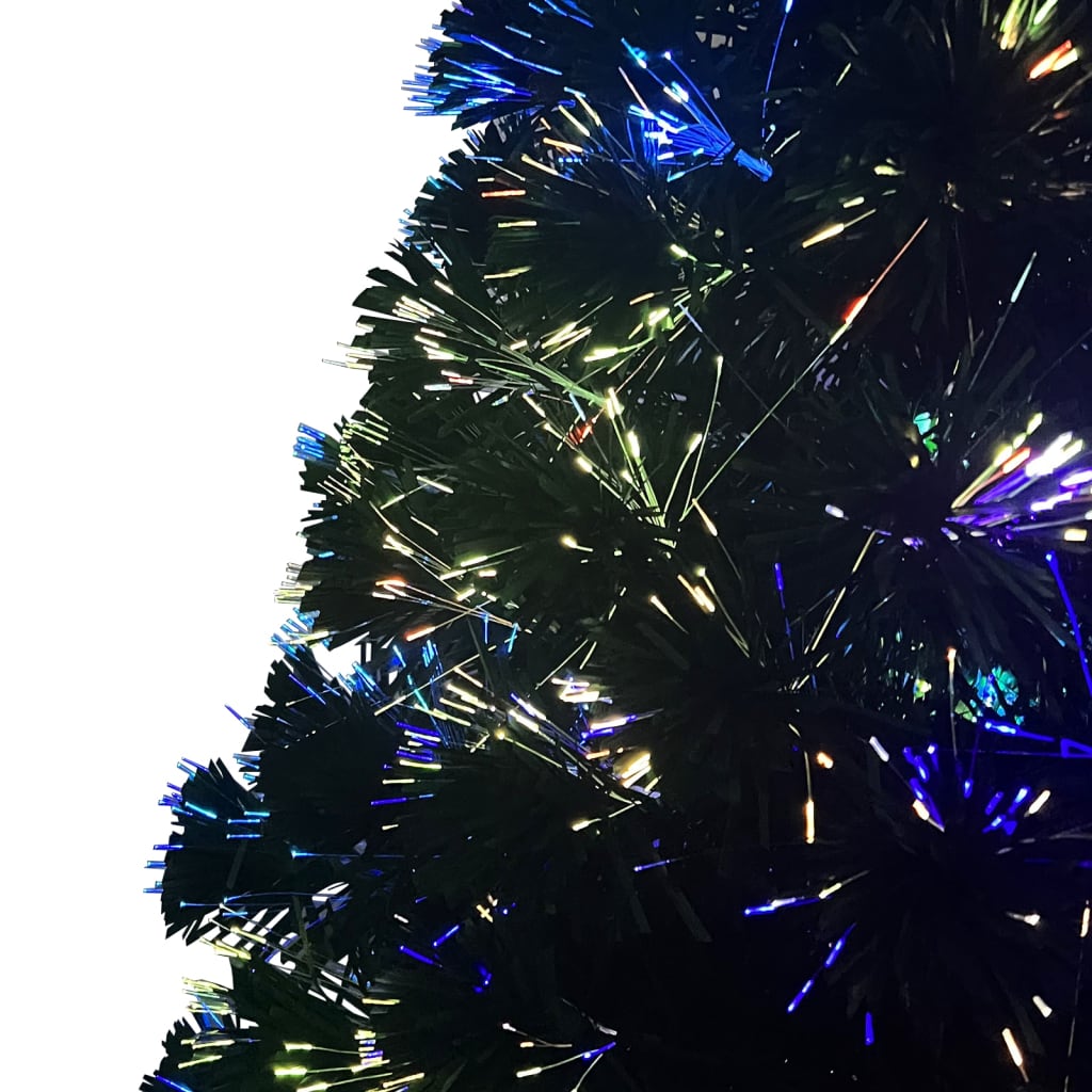 vidaXL Sapin de Noël artificiel avec support vert 120 cm fibre optique