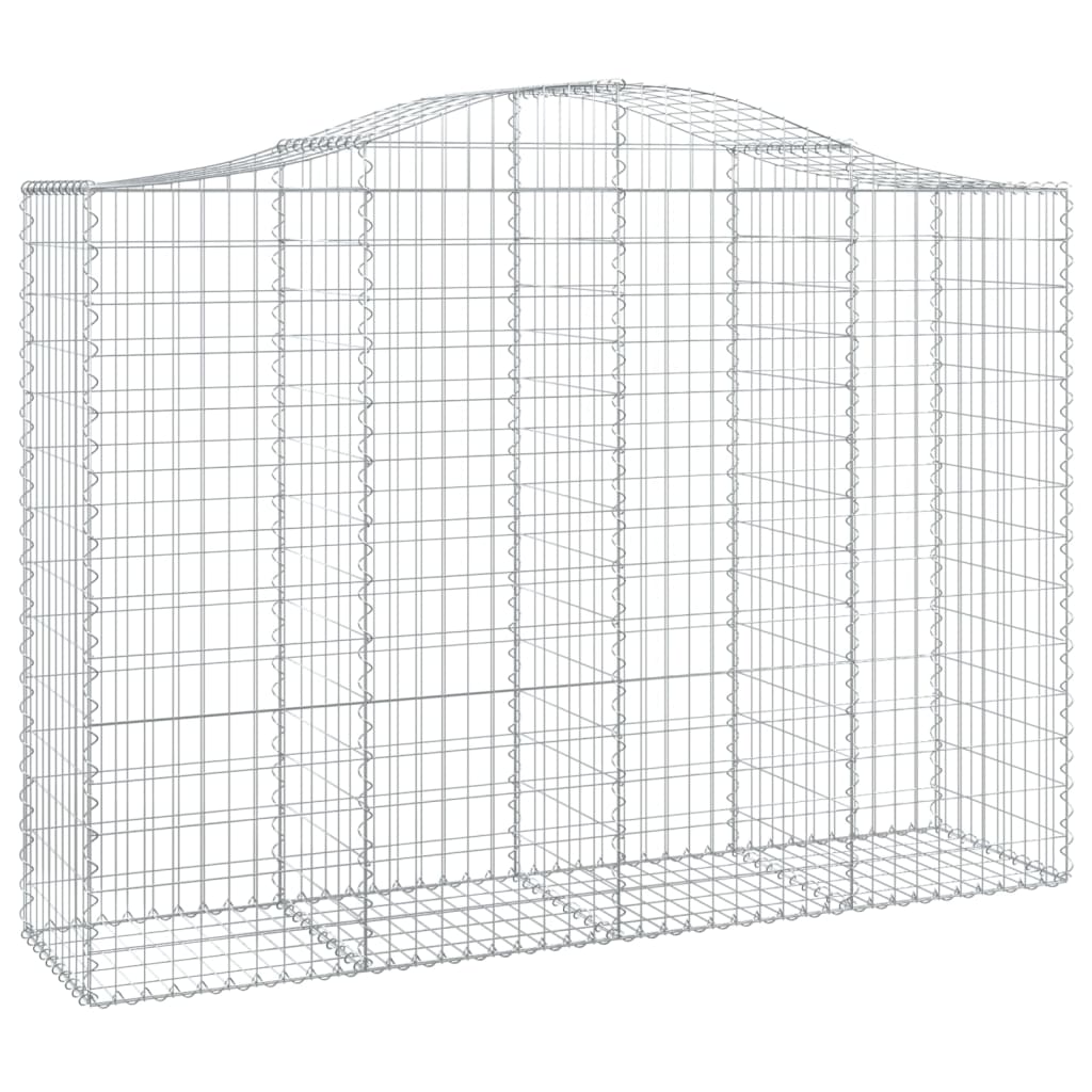 vidaXL Paniers à gabions arqués 7 pcs 200x50x140/160 cm Fer galvanisé