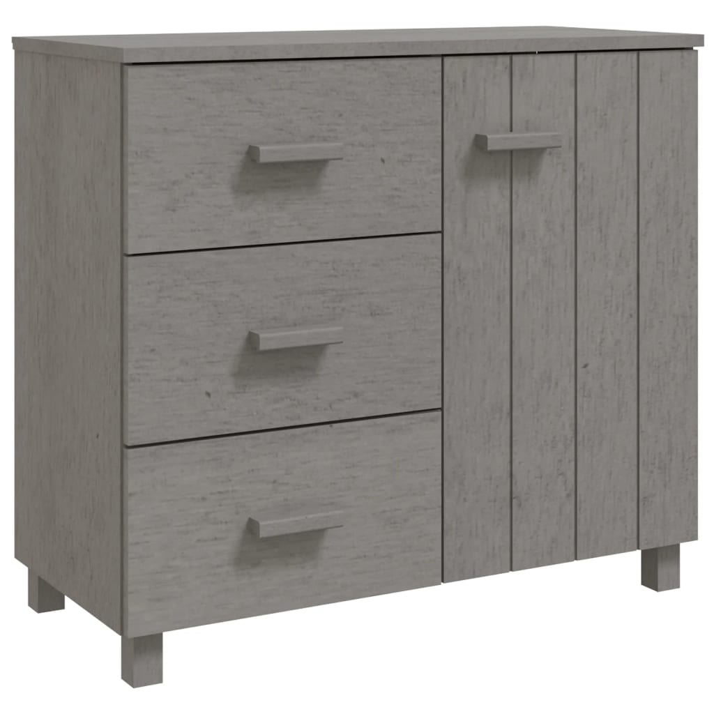 vidaXL Buffet HAMAR Gris clair 90x40x80 cm Bois massif de pin