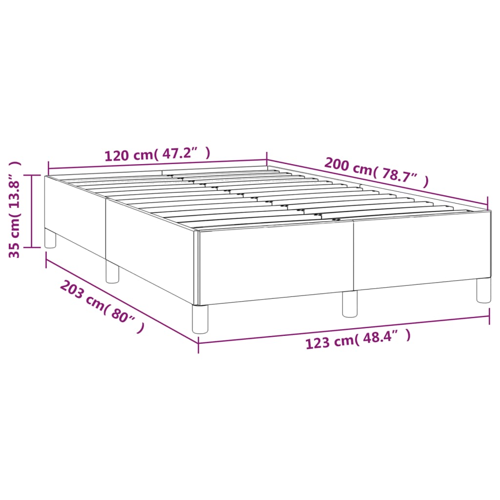 vidaXL Cadre de lit sans matelas taupe 120x200 cm tissu