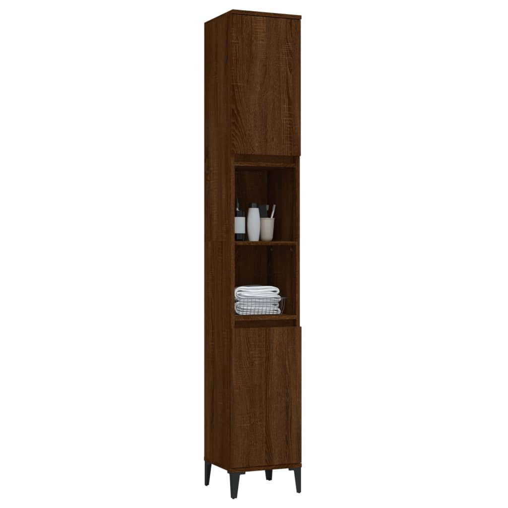 vidaXL Armoire de bain chêne marron 30x30x190 cm bois d'ingénierie