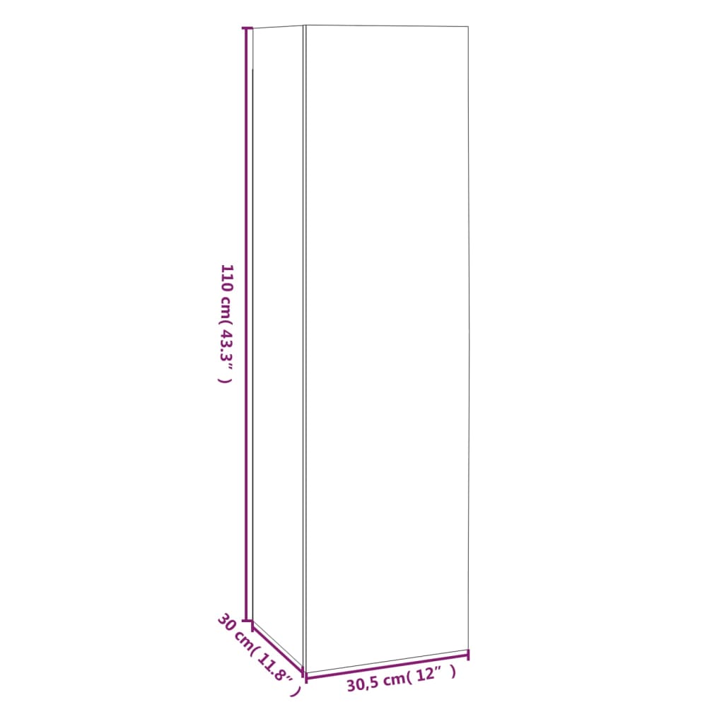 vidaXL Meubles TV 4 pcs Chêne fumé 30,5x30x110 cm Bois d'ingénierie