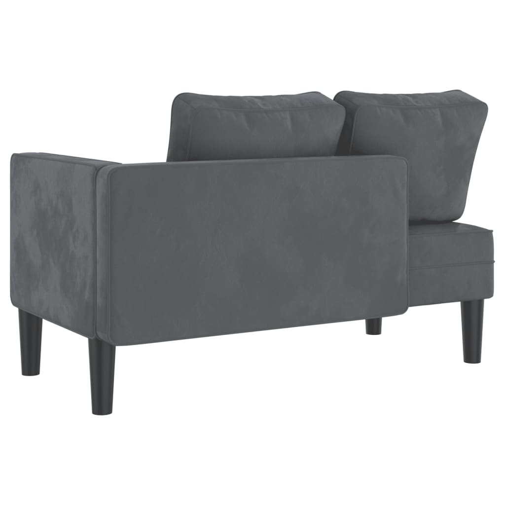 vidaXL Chaise longue avec coussins gris clair velours