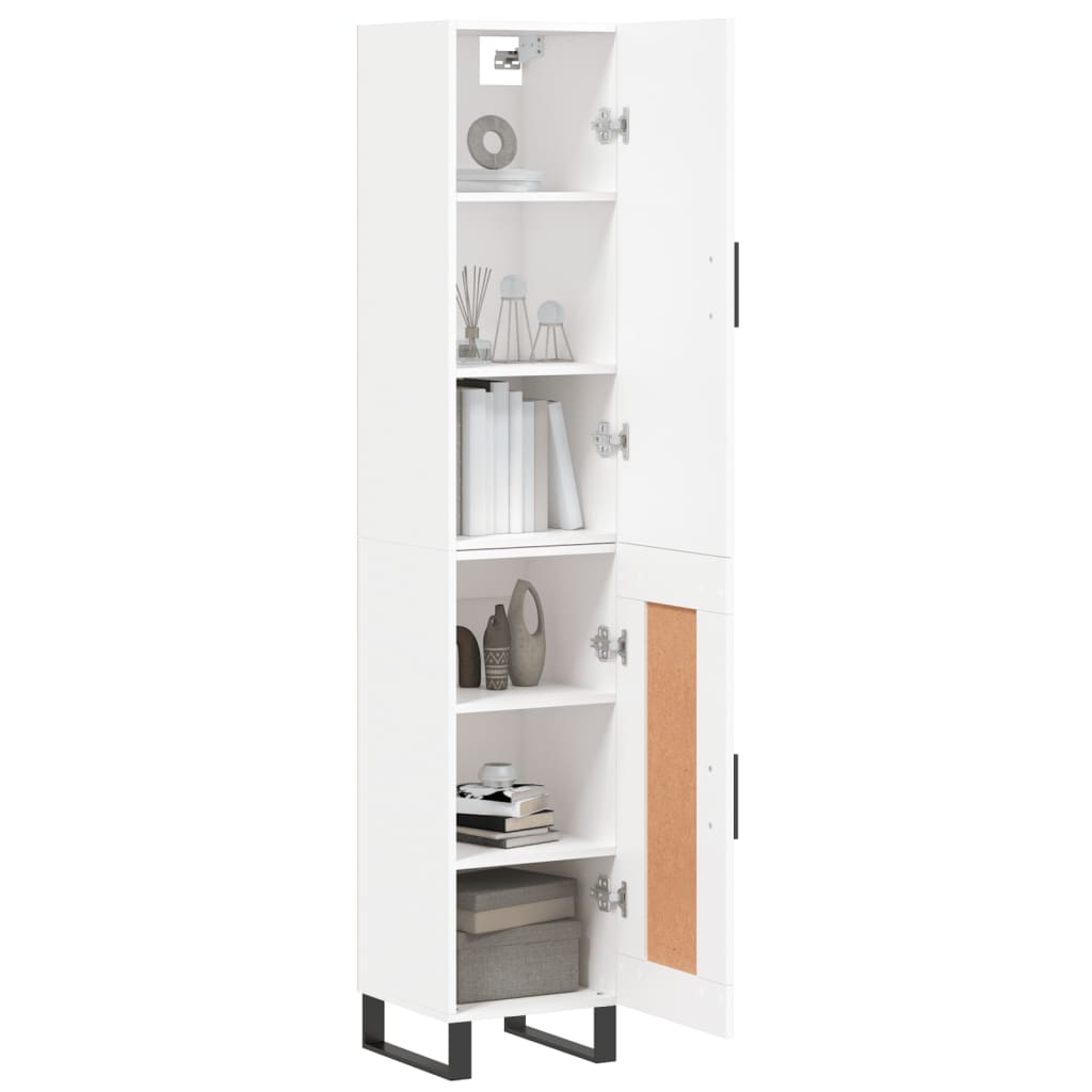 vidaXL Buffet haut Blanc 34,5x34x180 cm Bois d'ingénierie