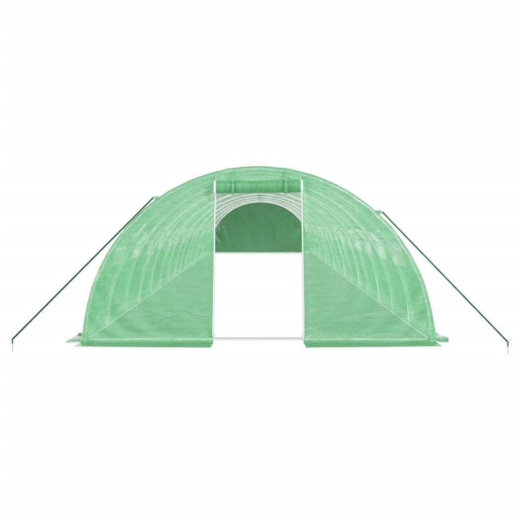 vidaXL Serre avec cadre en acier vert 64 m² 16x4x2 m