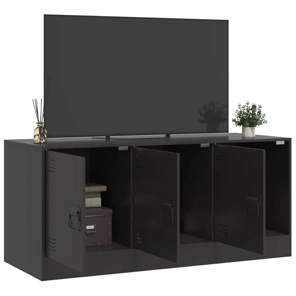 vidaXL Meuble TV noir 99x39x44 cm acier