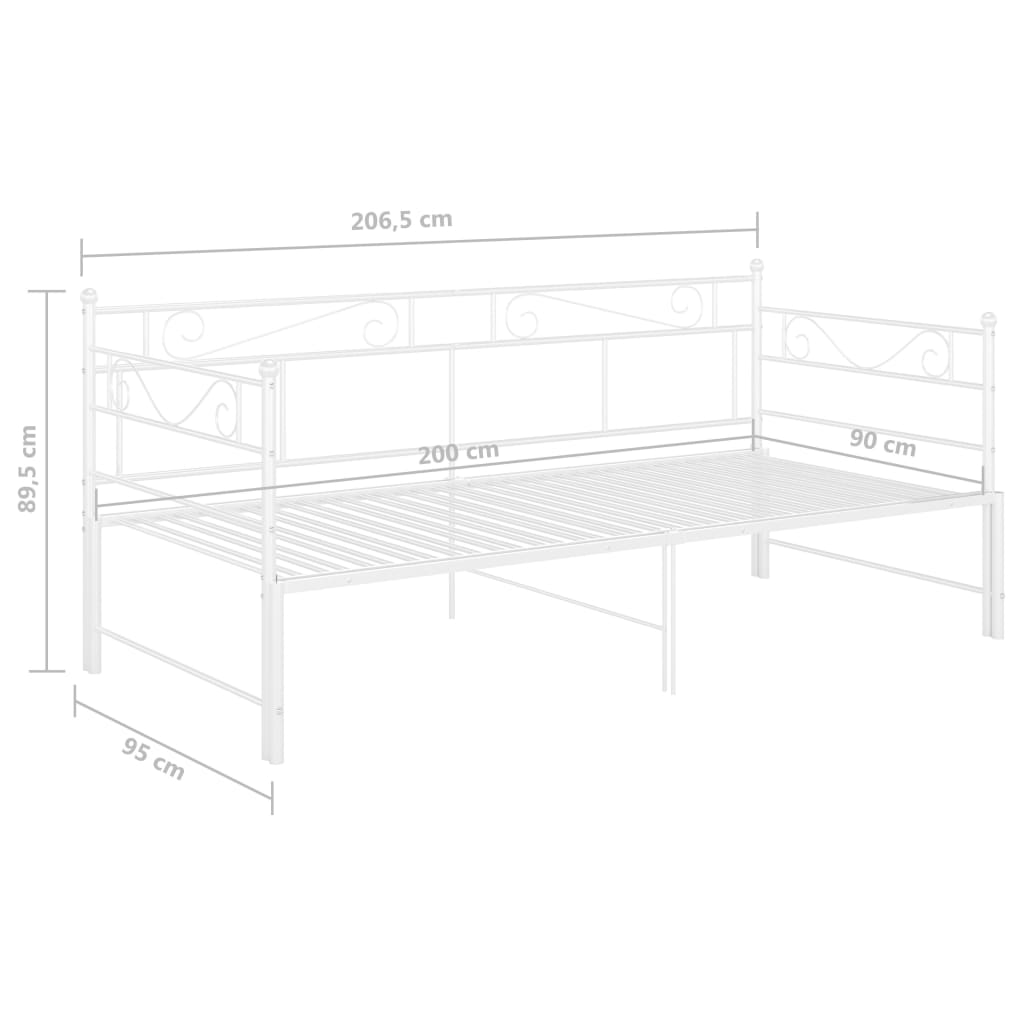 vidaXL Cadre de canapé-lit extensible sans matelas blanc 90x200 cm