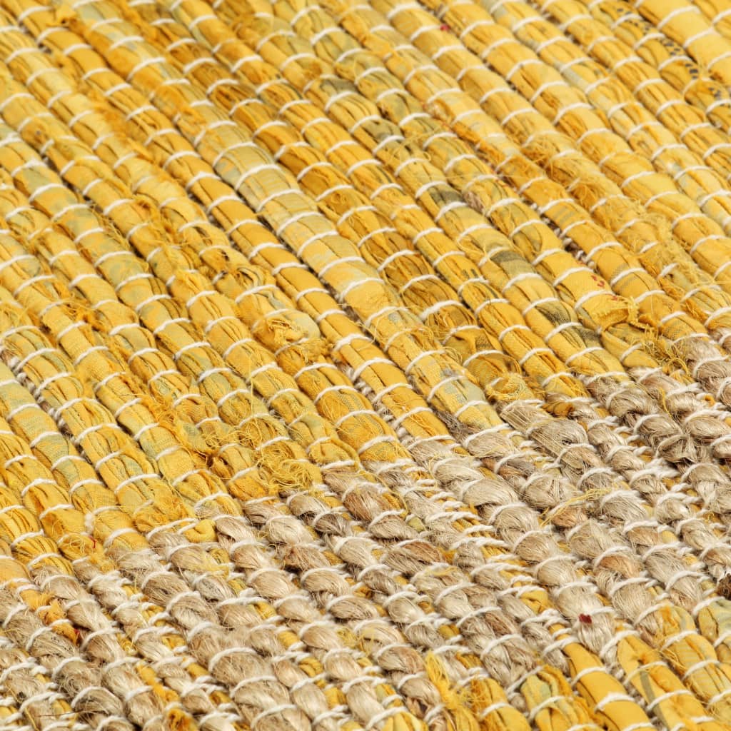 vidaXL Tapis fait à la main jute jaune 160x230 cm