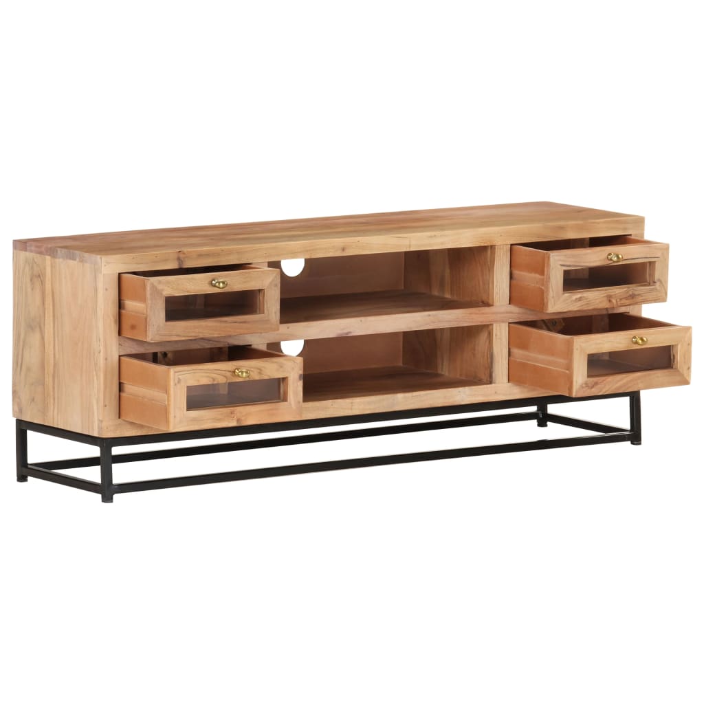 vidaXL Meuble TV 110x30x40 cm Bois d'acacia massif