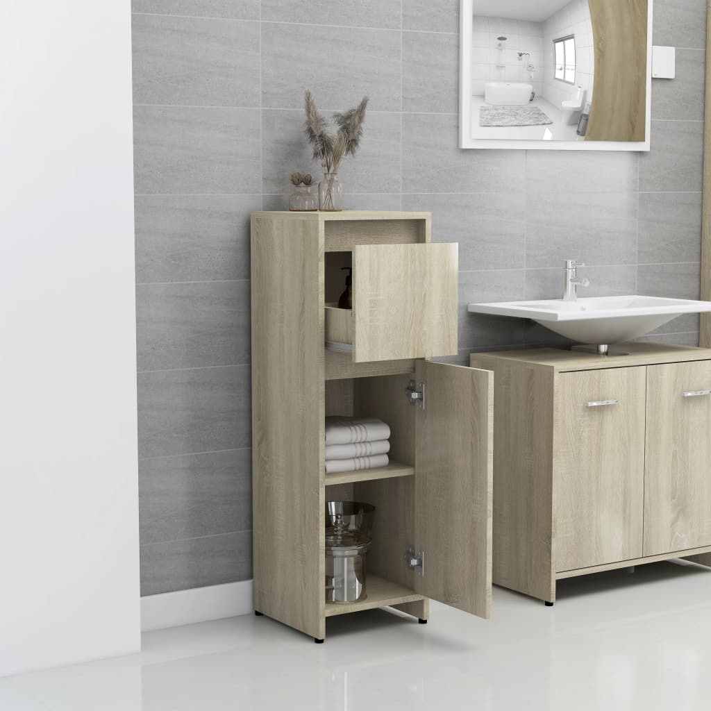 vidaXL Armoire de salle de bain Chêne sonoma Bois d'ingénierie