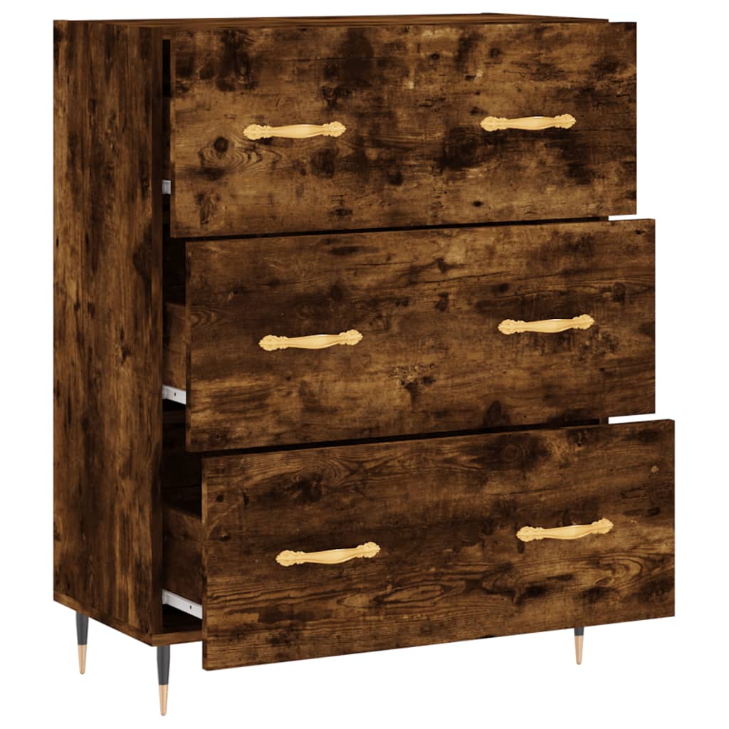 vidaXL Buffet chêne fumé 69,5x34x90 cm bois d'ingénierie