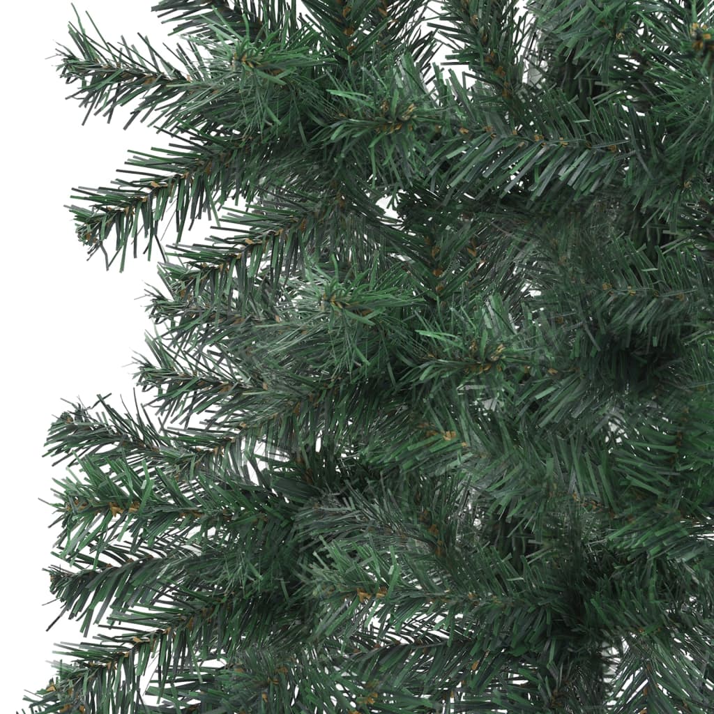 vidaXL Arbre de Noël artificiel d'angle pré-éclairé vert 210 cm PVC